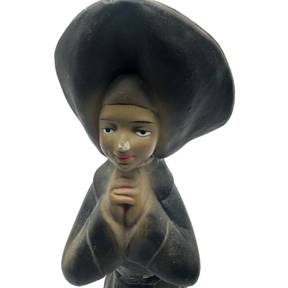 Vintage Set Of 2 Paper Mache Nun Figurines With Traditional Attire - Picture 14 of 14